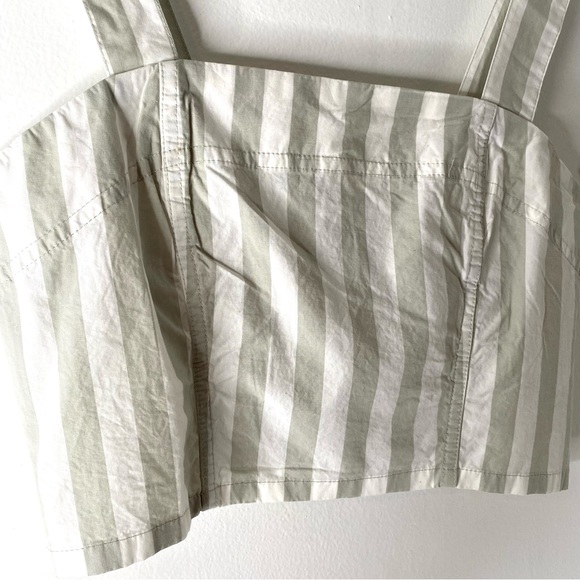 Kensie White Green Stripe Crop Top NWT - Picture 3 of 5